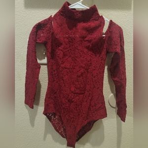 Charlotte Russe - Lace high neck bodysuit